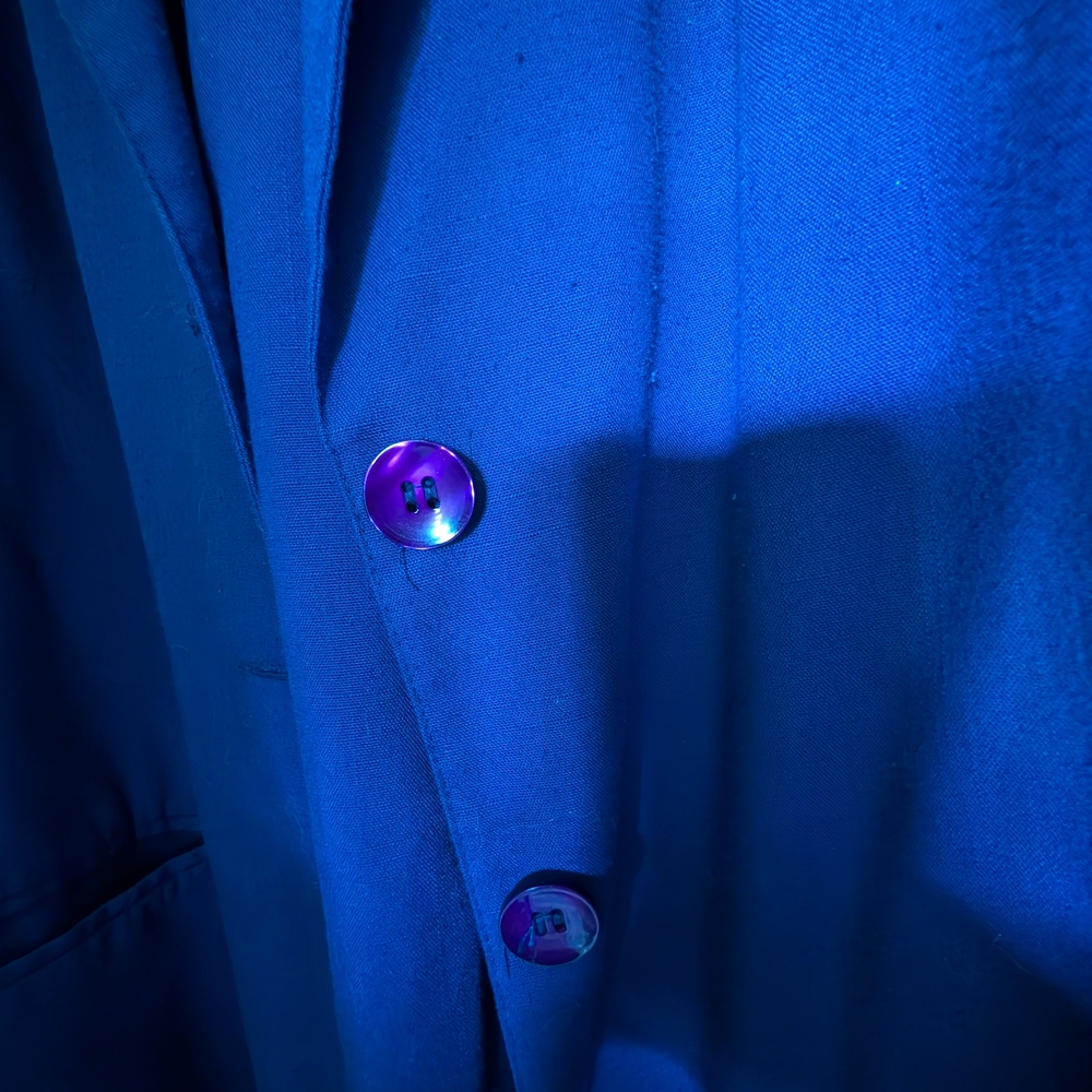 Women's Vintage Blue Blazer - Picture 5 of 6